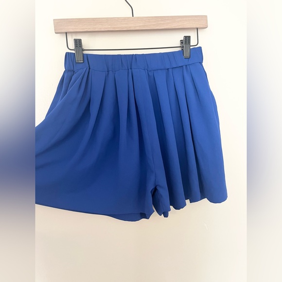 EXPRESS Flowy Fabric Shorts High Waisted Pockets Royal Blue | XS - Picture 7 of 10